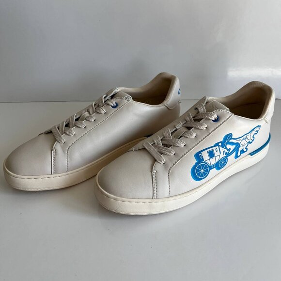 Coach Low-Top Sneakers – White/Blue Graphic – Size US 7.5D (EU 40.5) - Picture 3 of 9
